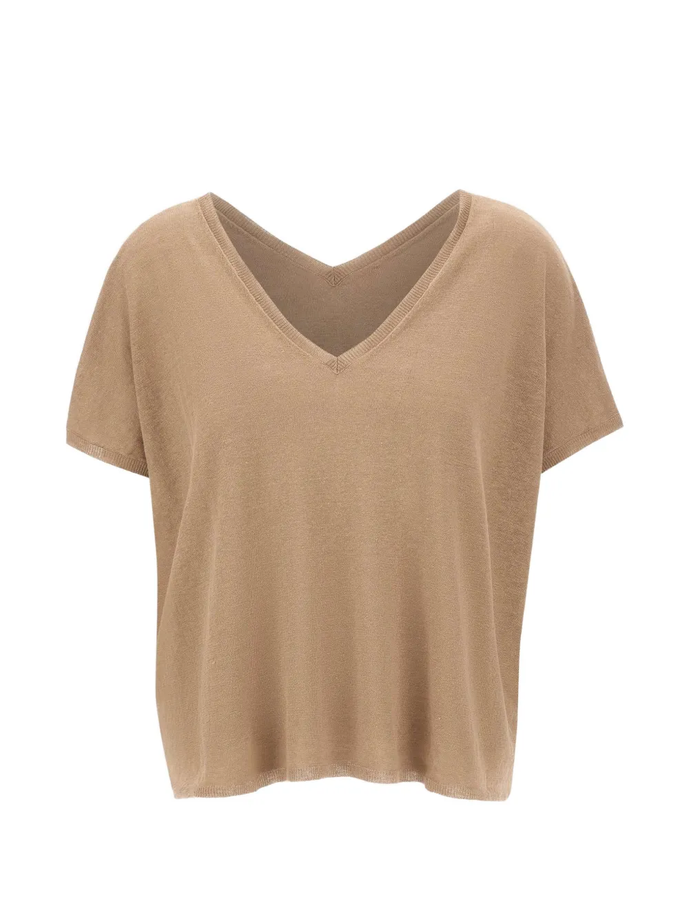 Kangra V-neck short-sleeve top - Nude