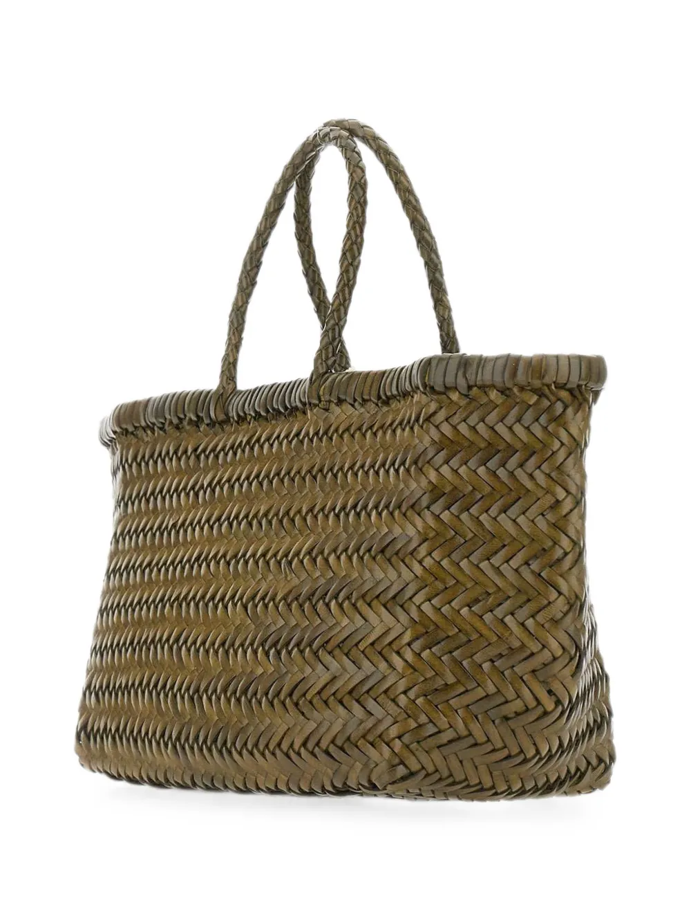 DRAGON DIFFUSION Kleine Triple Jump geweven leren shopper Groen