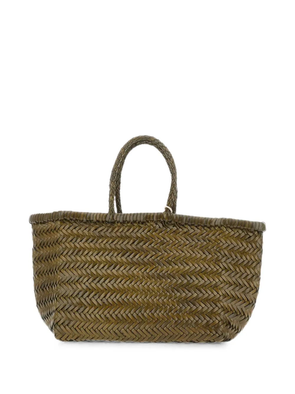 DRAGON DIFFUSION Kleine Triple Jump geweven leren shopper Groen