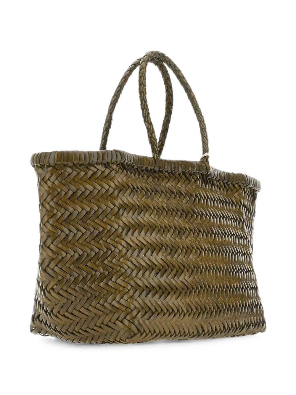 DRAGON DIFFUSION Kleine Triple Jump geweven leren shopper Groen