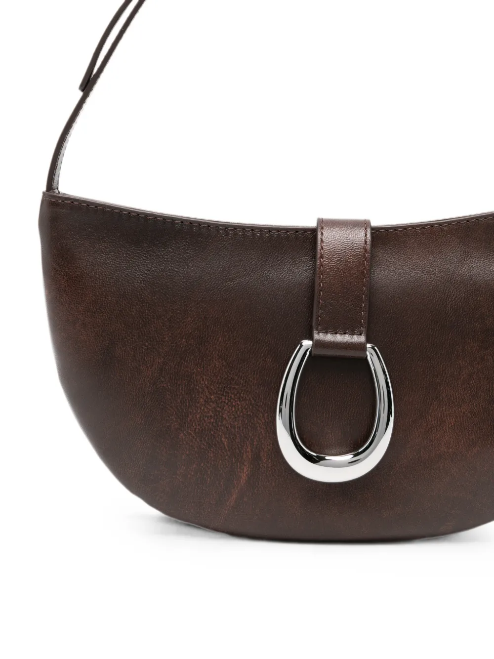 STAUD Harlow leren schoudertas Bruin