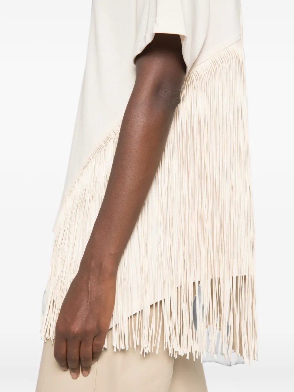 Sportmax T-shirt met franje detail Beige