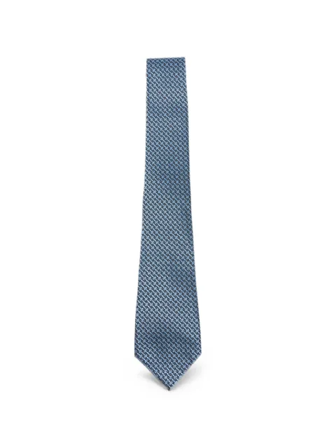Zegna geometric-pattern silk tie
