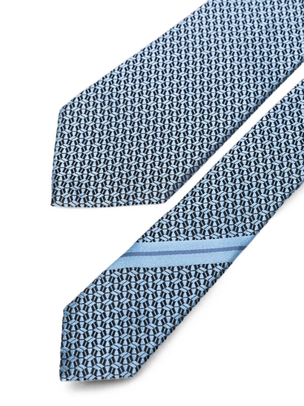 Zegna Zijden stropdas met geometrisch patroon Blauw