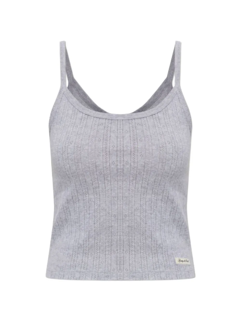 Sporty And Rich Sleveless Scoop-neck Cotton Blouse In Gray