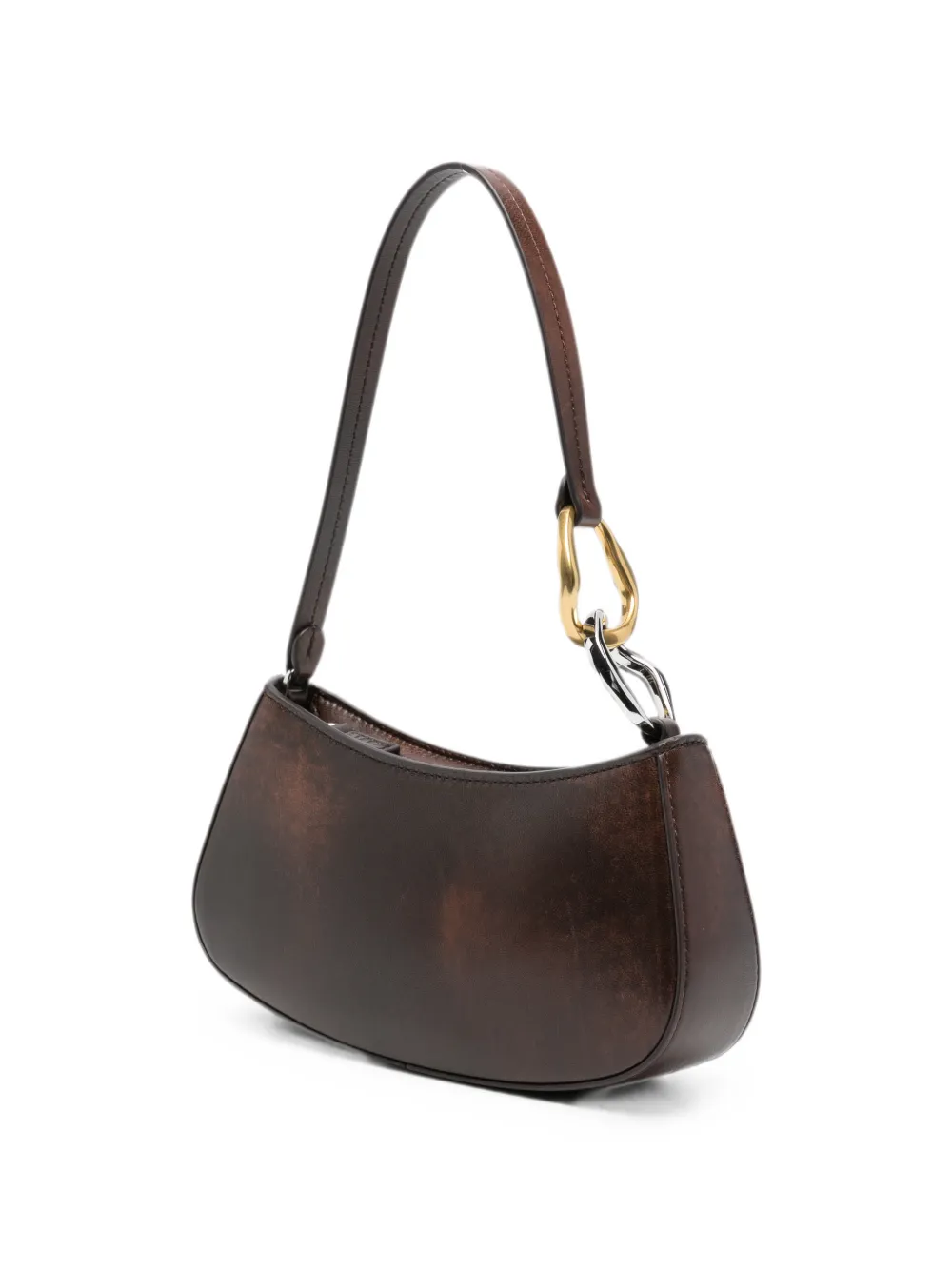 STAUD Ollie leren schoudertas met schakelketting Bruin
