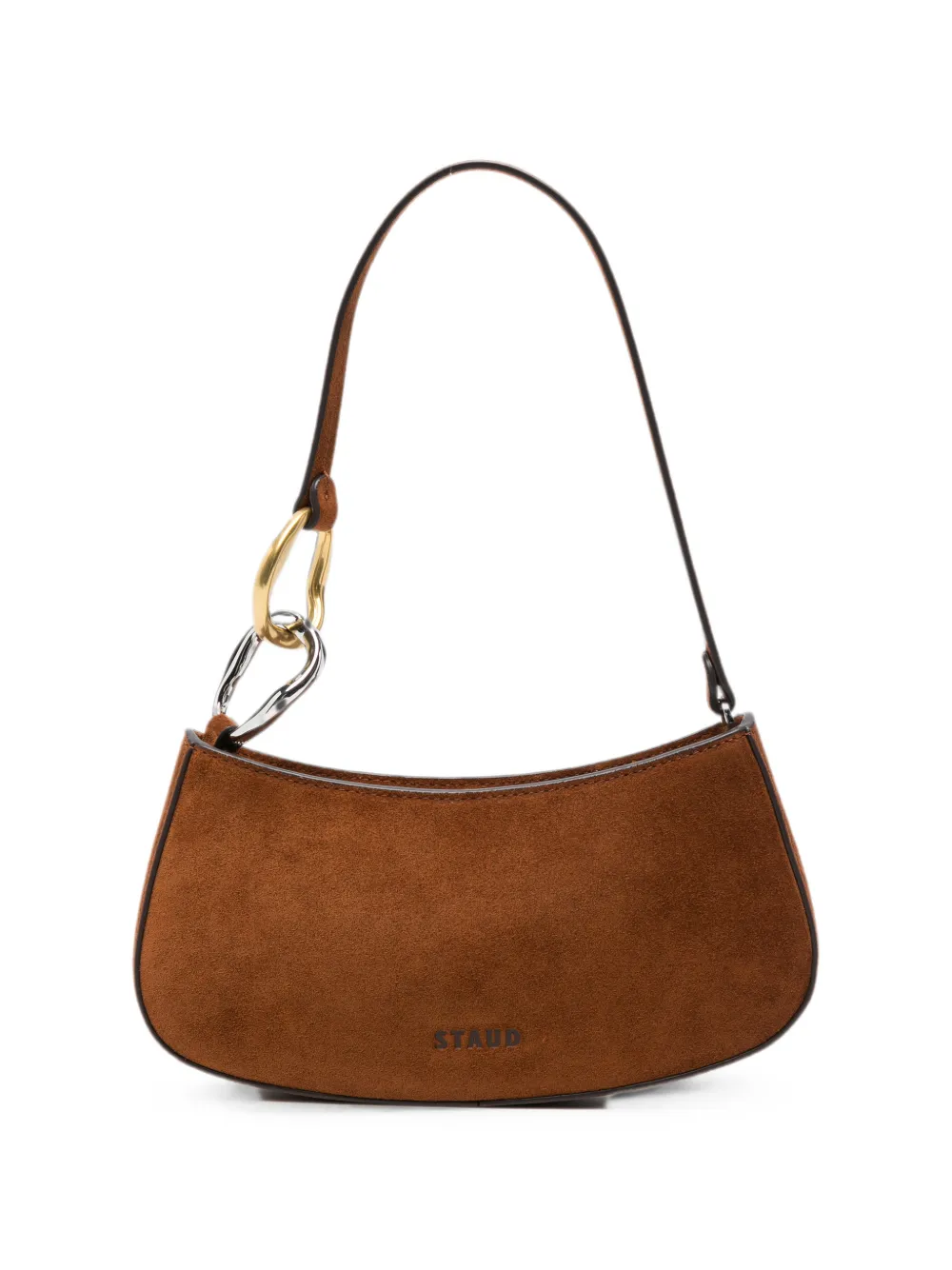 STAUD Ollie suede shoulder bag - Marrone