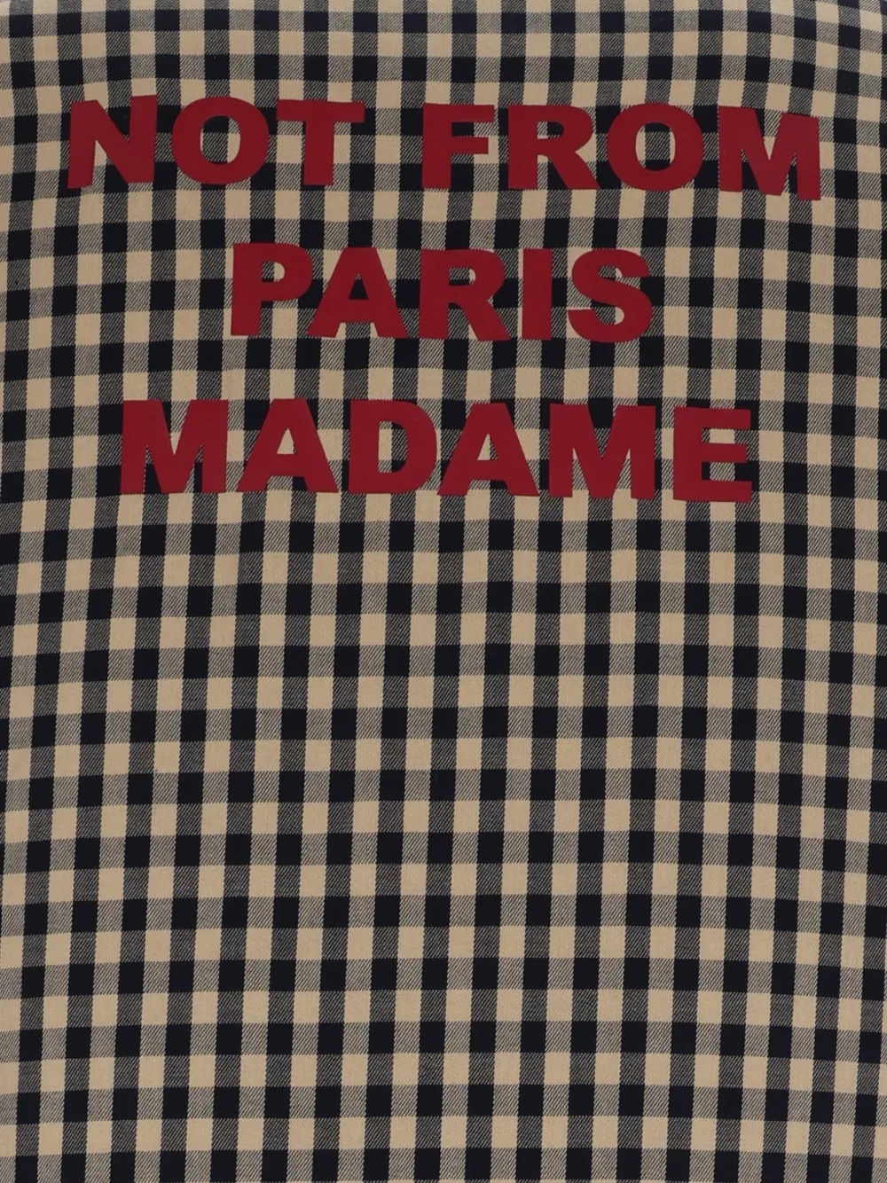 Drôle De Monsieur Geruite shirtjack met tekst Beige