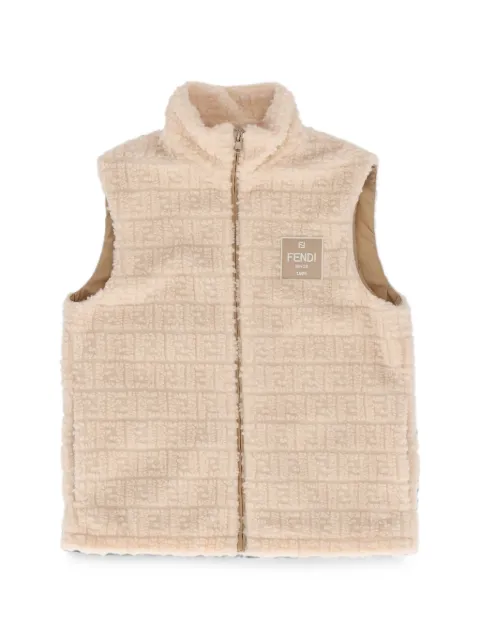 Fendi Kids FF logo-pattern teddy-effect gilet