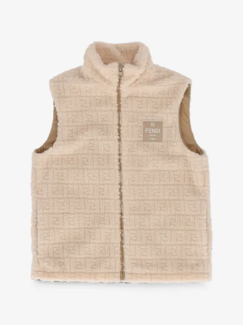 Fendi Kids FF logo-pattern teddy-effect gilet