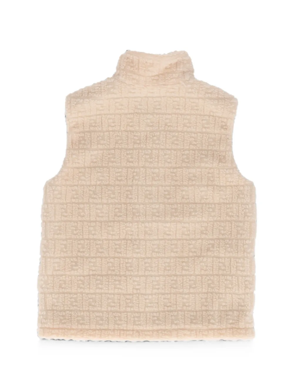 Fendi Kids Bodywarmer met teddy-effect en FF-logo Beige