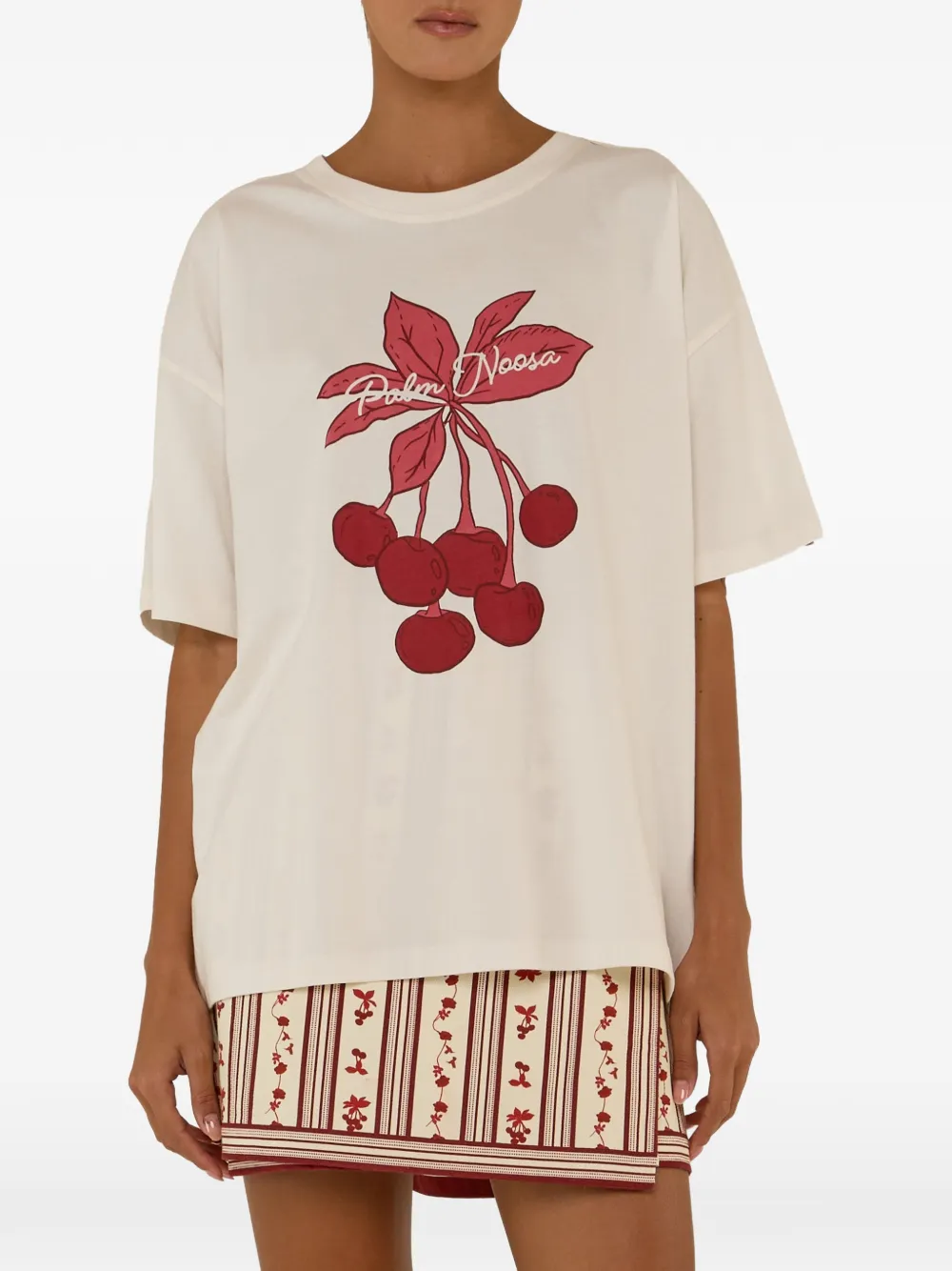 PALM. NOOSA cherry-print T-shirt - Nude