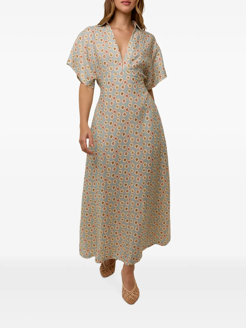 PALM. NOOSA Abito midi Jasmine a fiori - Blu