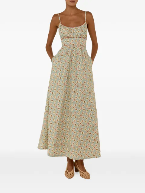 PALM. NOOSA vestido fruncido con estampado floral