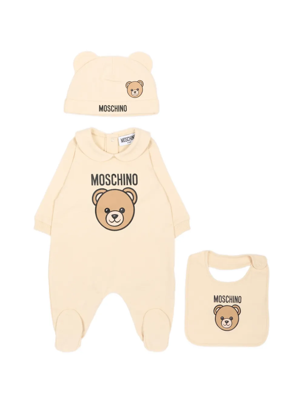 Moschino Kids Teddy Bear babygrow set (set of three) - Toni neutri