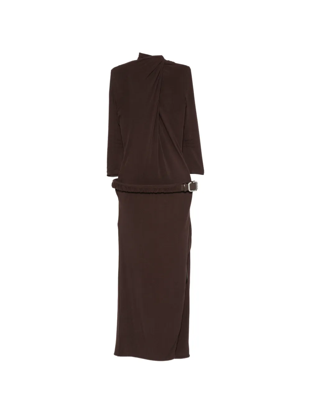 The Attico belted open-back maxi dress - Braun