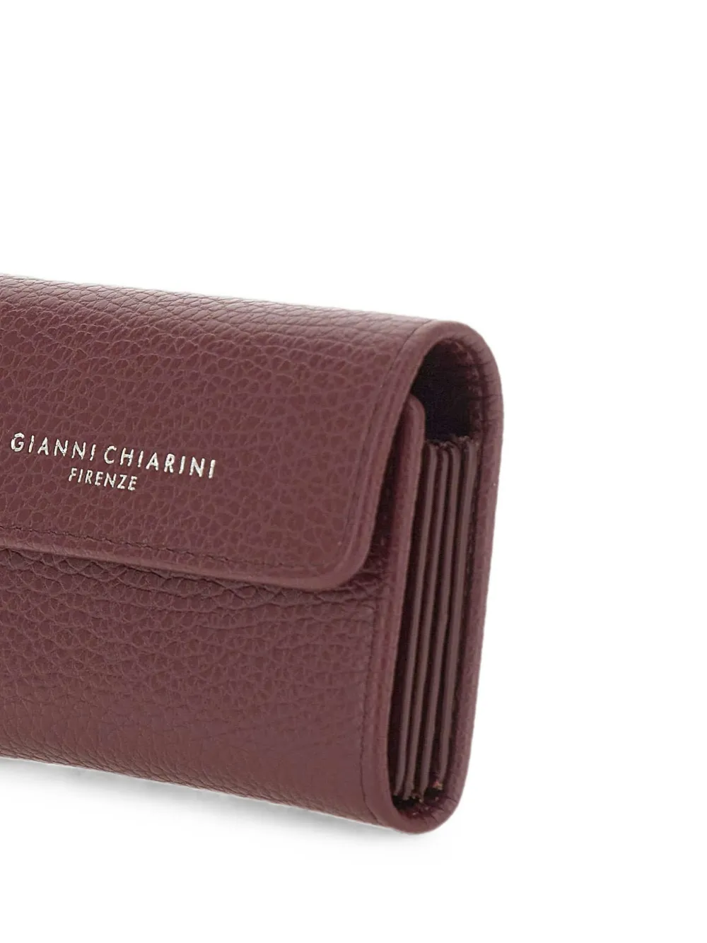 GIANNI CHIARINI Dollaro gehamerde leren portemonnee Rood