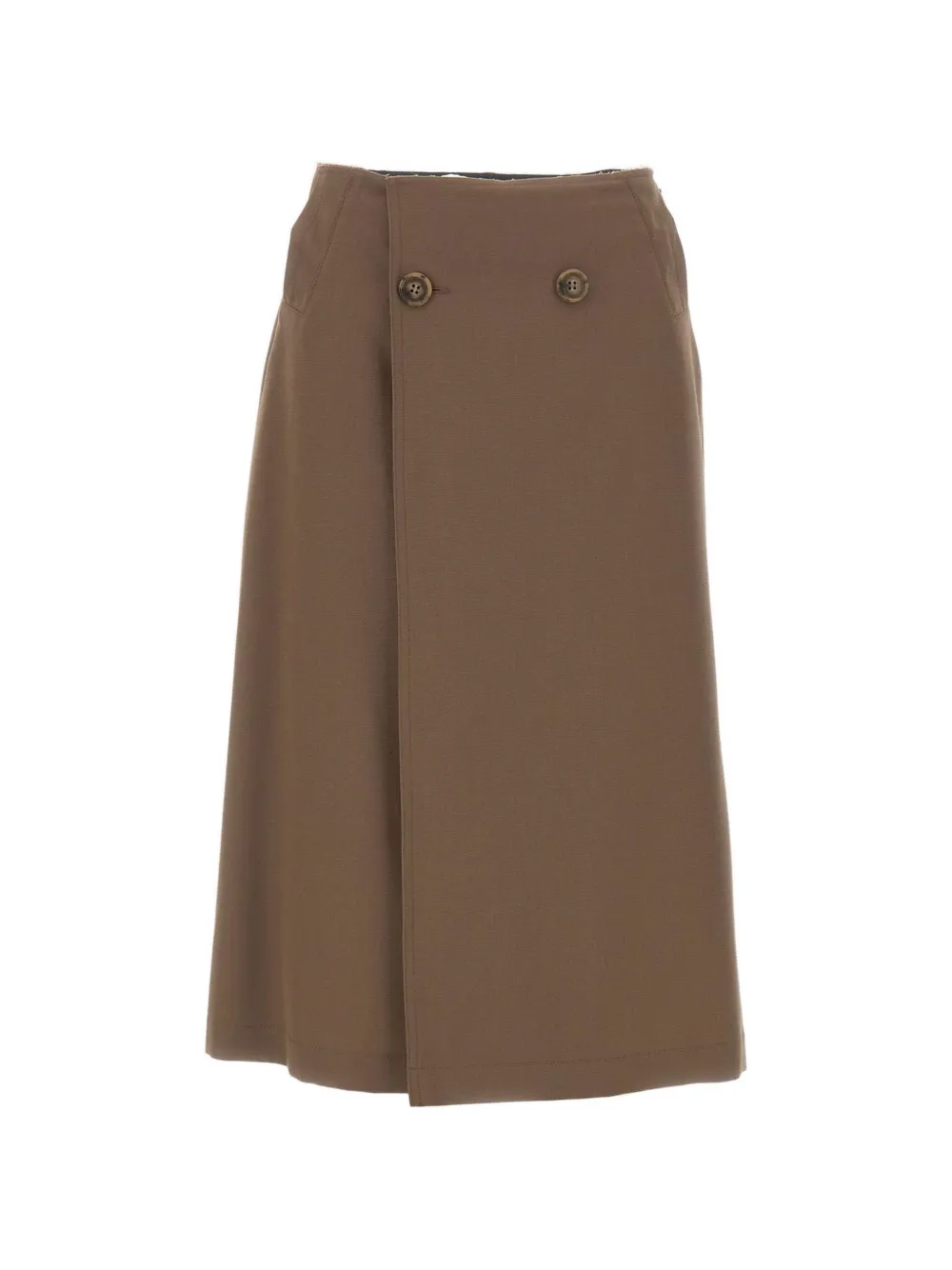 MM6 Maison Margiela wrap-design midi skirt - Marrone