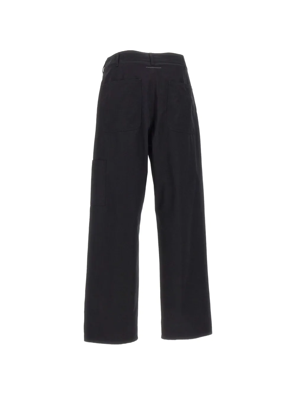 MM6 Maison Margiela Straight broek met geborduurd logo Zwart