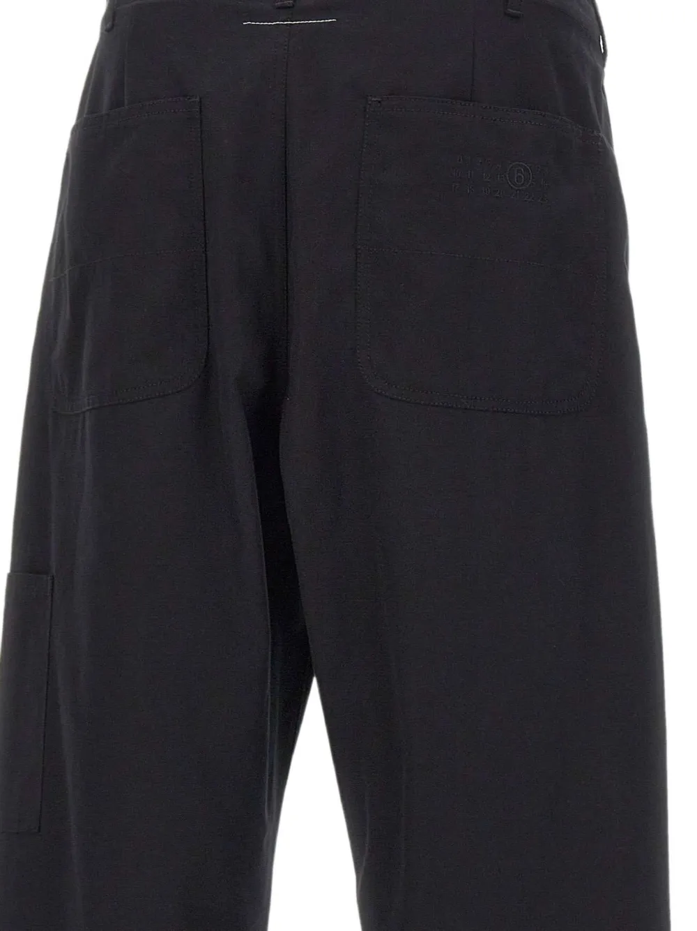 MM6 Maison Margiela Straight broek met geborduurd logo Zwart