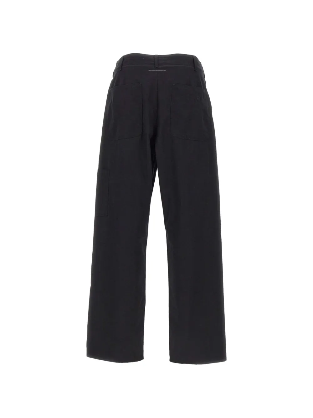 MM6 Maison Margiela Straight broek met geborduurd logo Zwart