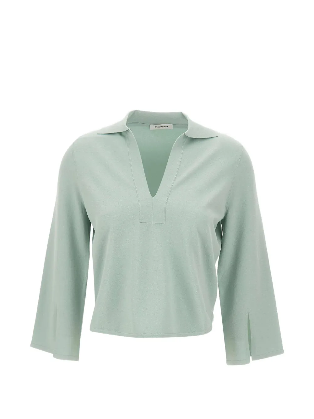 Kangra V-neck slit-sleeve T-shirt - Verde