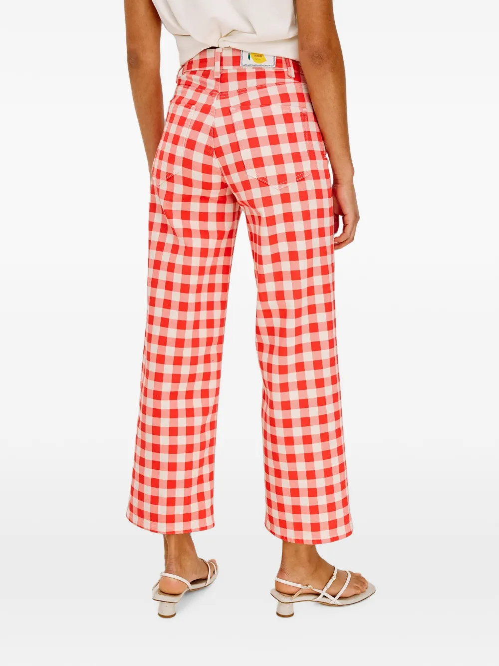 Rails x Giadzy Getty cropped gingham broek Rood