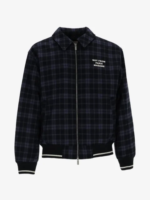 Drôle De Monsieur check-pattern slogan jacket