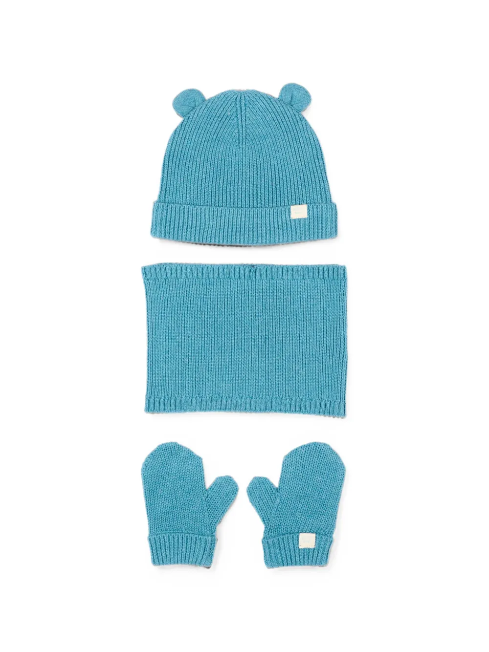 Mayoral lot de trois bonnets en maille nervurée - Bleu Mayoral lot de trois bonnets en maille nervurée - Bleu