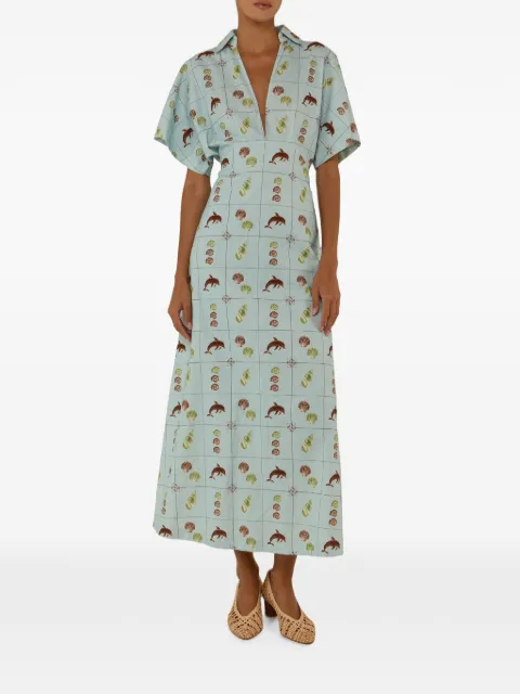 PALM. NOOSA Jasmine seashell-print midi dress