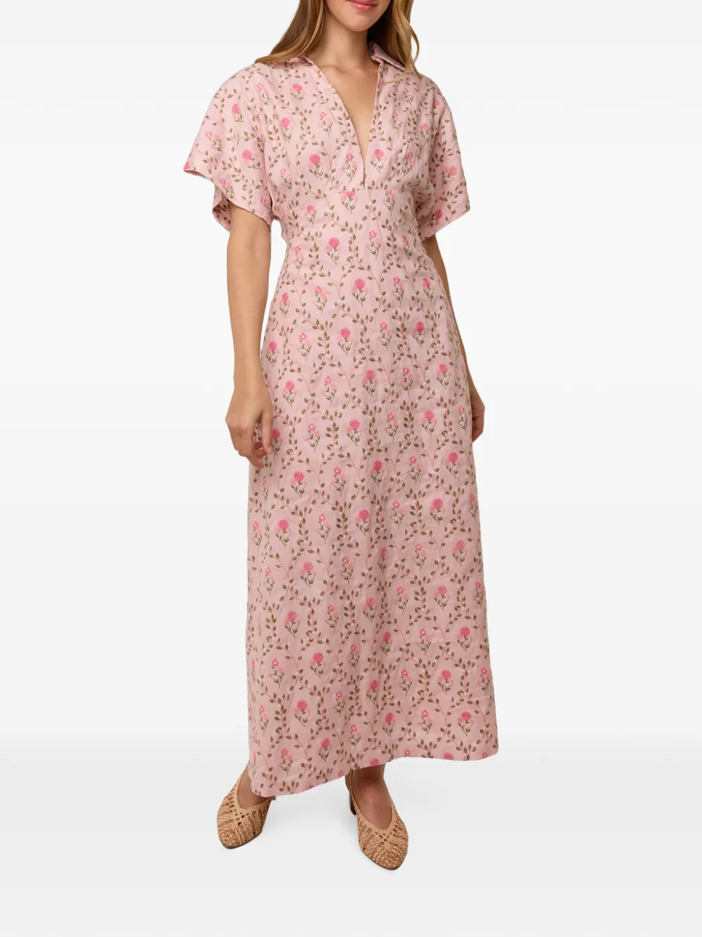 PALM. NOOSA Luxembourg Tile floral-print Dress | Pink | FARFETCH