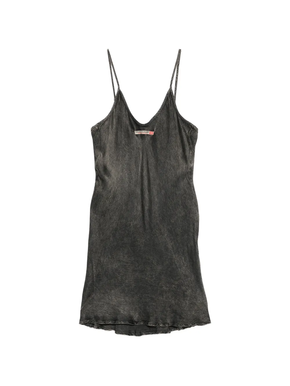 Diesel Cassidy acid-wash logo-patch mini dress - Nero