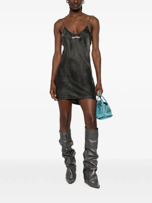 black acid wash dress Diesel Cassidy acid-wash logo-patch Mini | 1 layered design for Limit Pusher How to Wear a Size:child-4