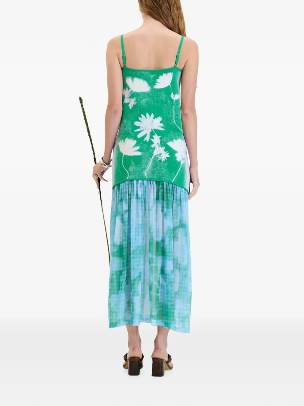 PH5 maxi-dress met verlaagde taille en bloemenprint Groen