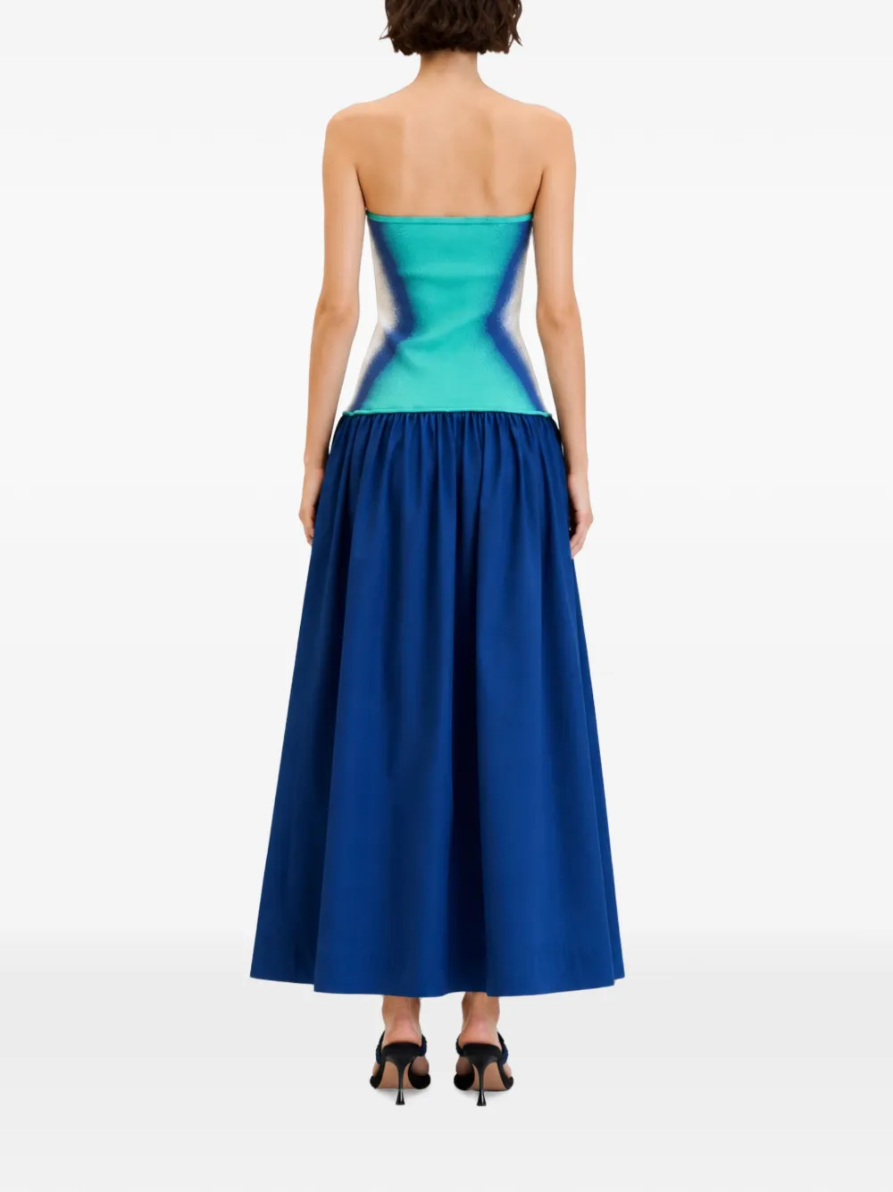 PH5 Amandelvormige strapless maxi-dress Blauw