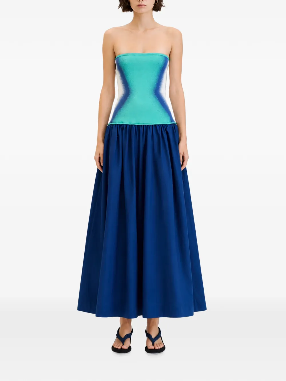 PH5 Amandelvormige strapless maxi-dress Blauw