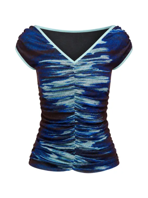 PH5 ruched Mahi Lake print top