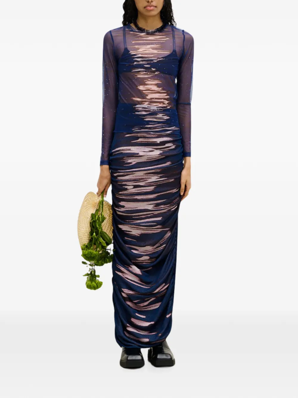 PH5 Betta mesh top verfraaid met kristallen Blauw