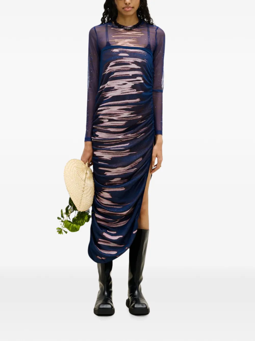 PH5 Nile Lake maxi-rok met ruches Blauw