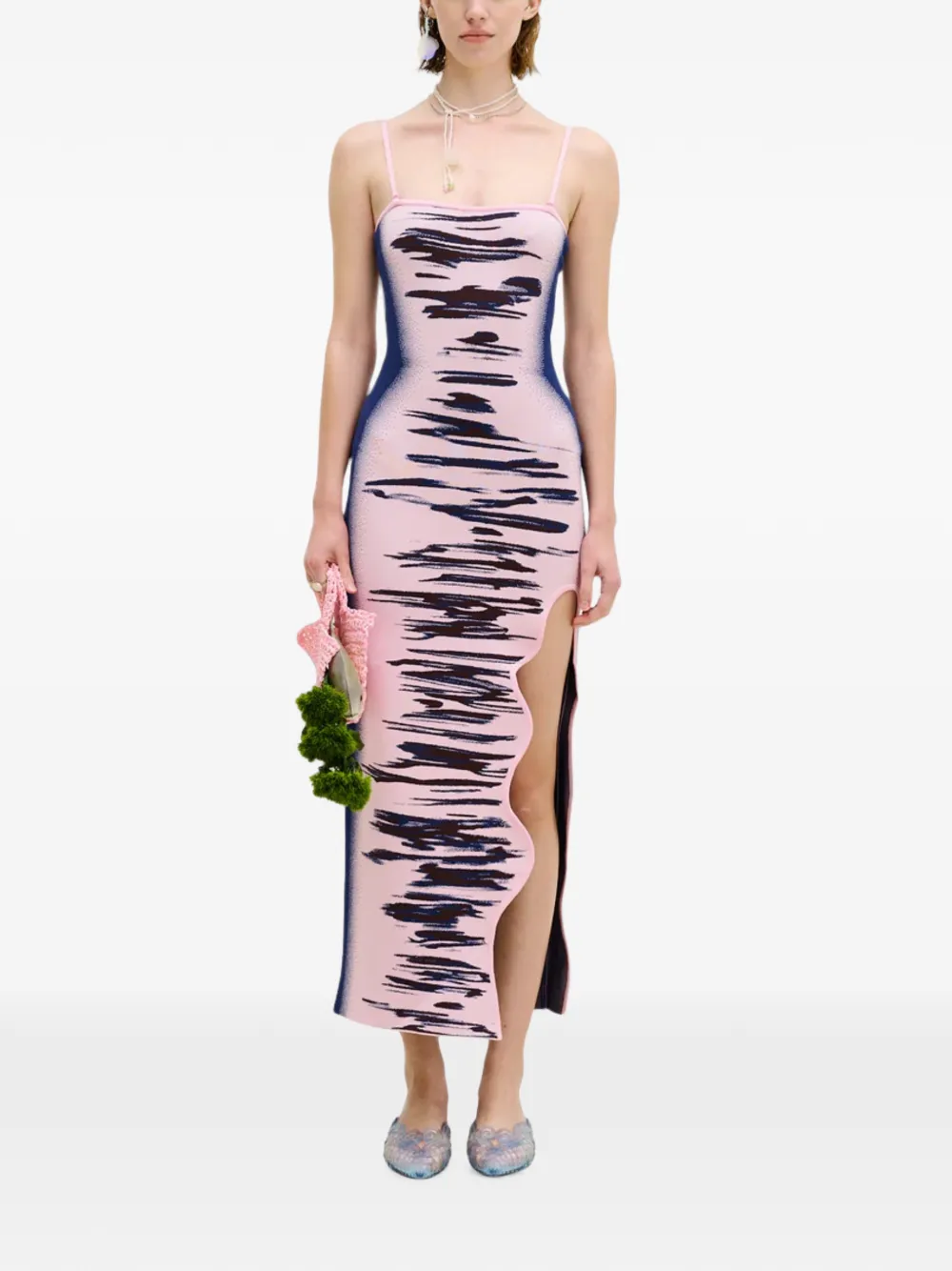 PH5 Iris maxi-dress met golvende split Roze