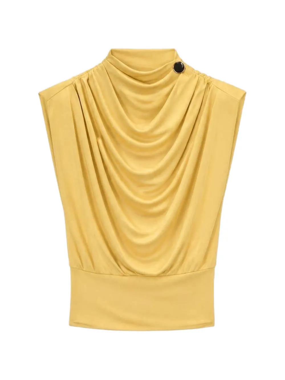 RETORI draped button-detail top - Giallo