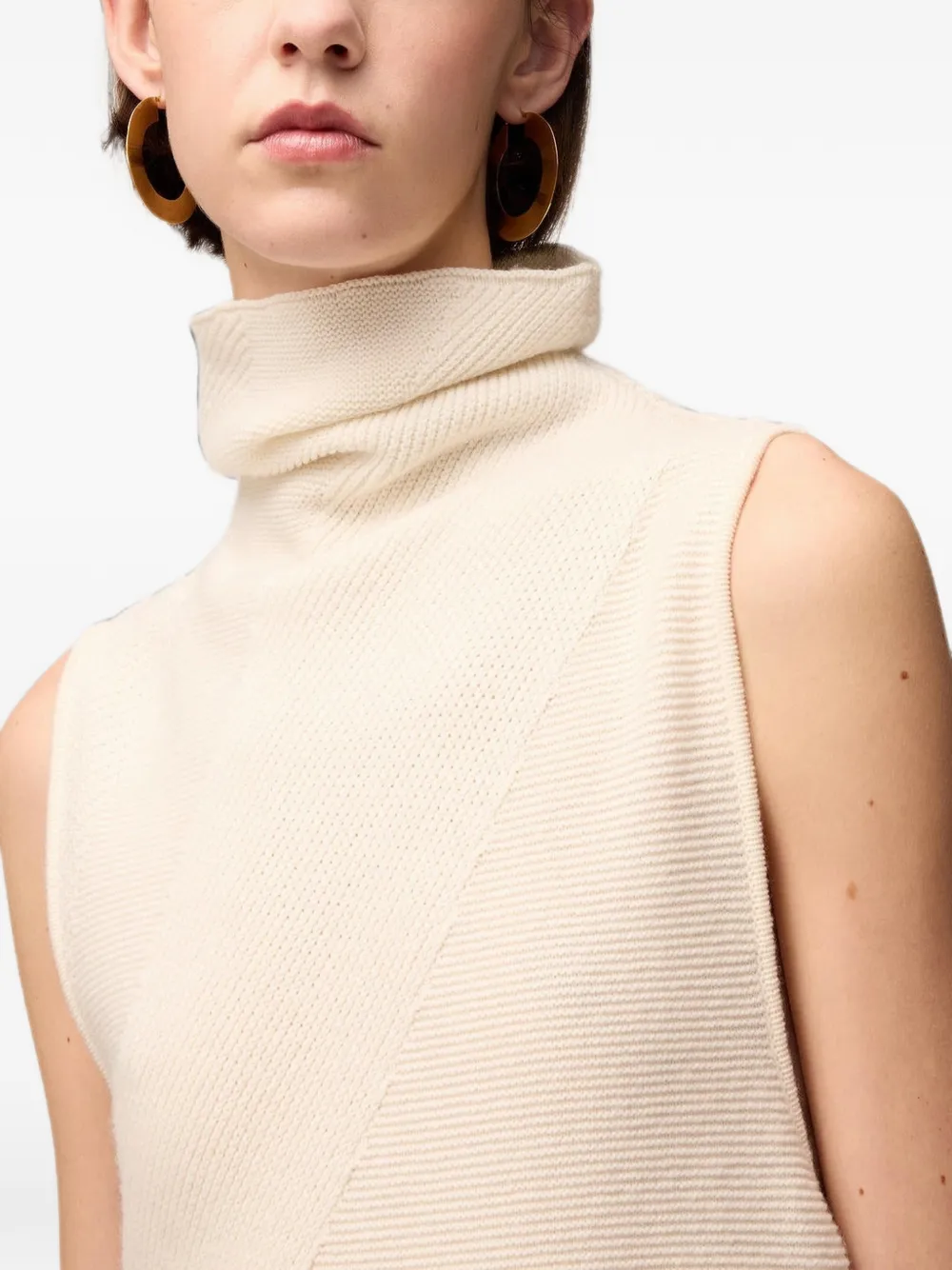RETORI Kasjmier maxi-jurk met stiksels Wit