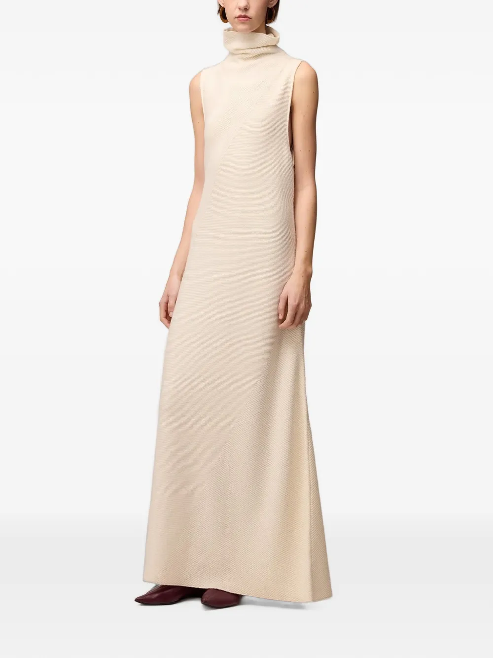 RETORI Kasjmier maxi-jurk met stiksels Wit