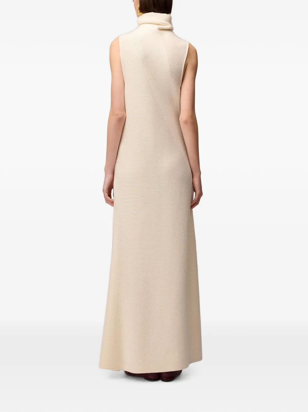 RETORI Kasjmier maxi-jurk met stiksels Wit