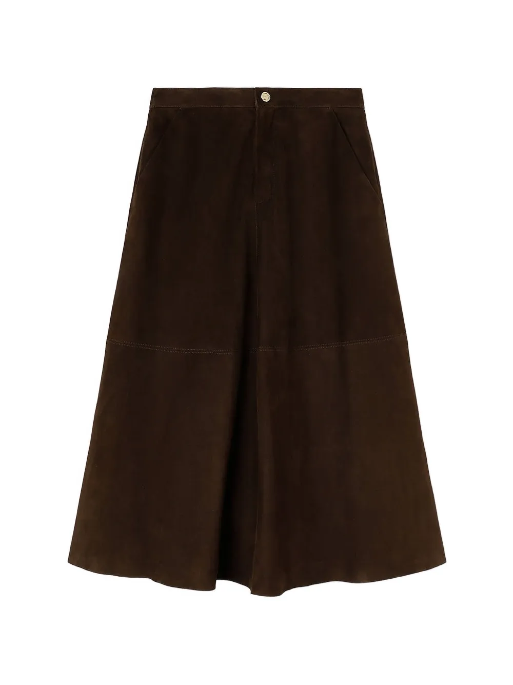 RETORI suede midi skirt - Marrone