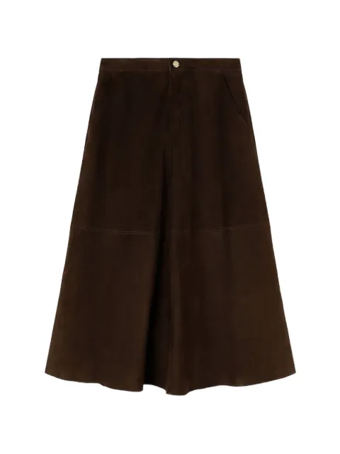RETORI suede midi skirt