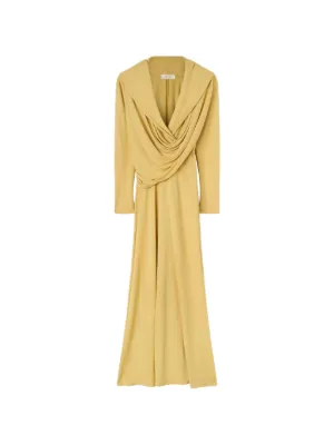 gold hooded dress Retori Jersey Long With Hoodie in Viscose strappy