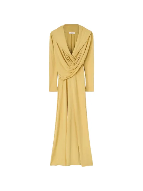RETORI vestido largo drapeado con capucha