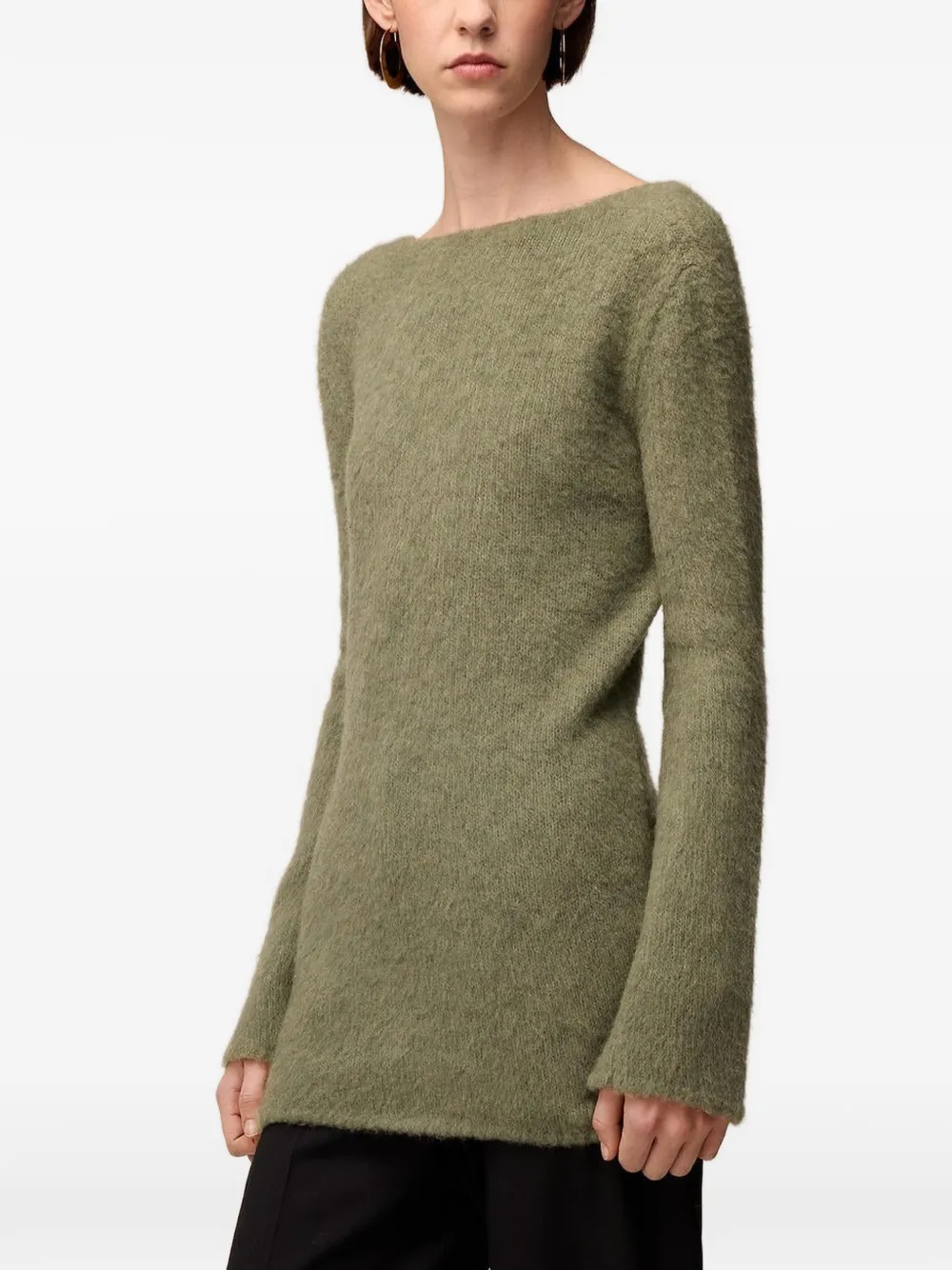 RETORI brushed V-back mini dress - Verde