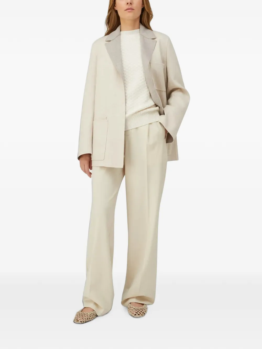 RETORI Damier trui met jacquard Beige